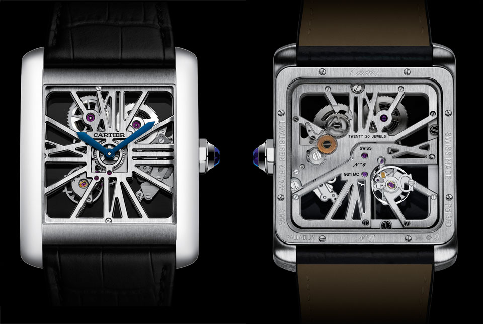 cartier tank mc skeleton palladium replica